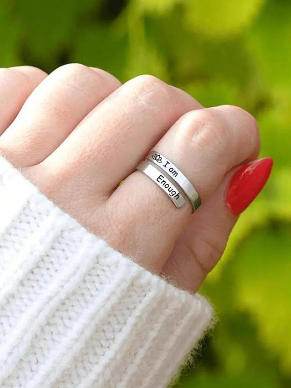 I Am Enough Ring Adjustable Hypoallergenic & Tarnish-Free Stainless steel ring